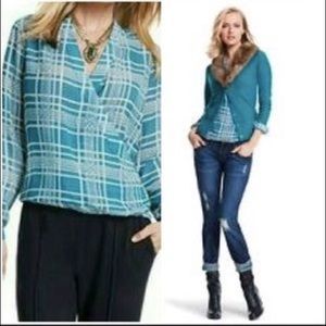 👚CAbi Windowpane blouse👚